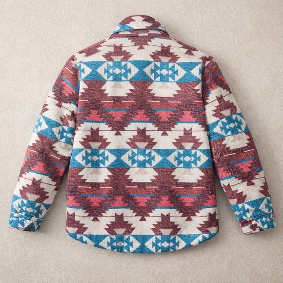 Ariat Baja Jacquard Shirt Jacket Women’s Large Quilted Chore Workwear Southwest - Picture 2 of 11